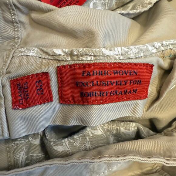 Robert Graham Pants Size Mens 33 Tan Khaki Classic Yates Straight Causal Bottoms - Picture 6 of 8